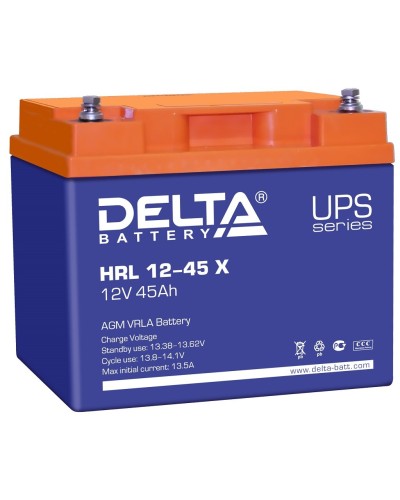 Delta HRL 12-45 X. Аккумулятор герметичный свинцово-кислотный. Delta в Артеме