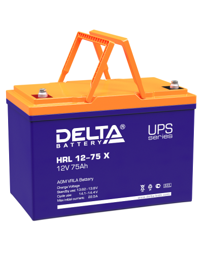 Delta HRL 12-75 X. Аккумулятор герметичный свинцово-кислотный. Delta в Артеме
