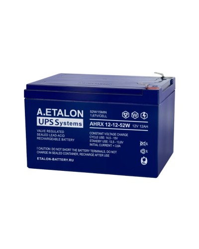 A.ETALON AHRX 12-12-52W. Аккумулятор герметичный свинцово-кислотный. ETALON в Артеме
