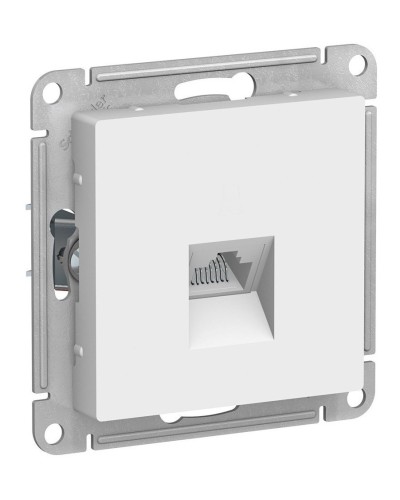 AtlasDesign розетка RJ45, кат. 5Е, 1-местная, скрытой установки, механизм, белый (ATN000183). Розетка компьютерная. Systeme Electric в Артеме