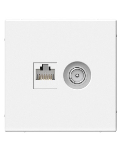 ArtGallery розетка двойная RJ45+TV, кат. 5Е, скрытой установки, механизм, белый (GAL000189). Розетка компьютерная + TV. Systeme Electric в Артеме