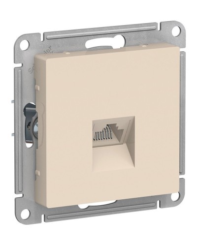 AtlasDesign розетка RJ45, кат. 5Е, 1-местная, скрытой установки, механизм, бежевый (ATN000283). Розетка компьютерная. Systeme Electric в Артеме