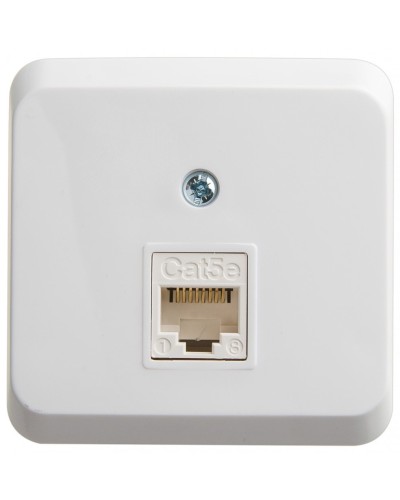 Этюд розетка RJ45 1-местная, кат. 5Е, открытой установки, белый (KOMA-001B). Розетка компьютерная. Systeme Electric в Артеме