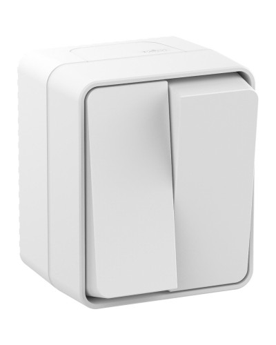AtlasDesign PROFI54 выключатель 2-клавишный, открытой установки, белый (ATN540151). Выключатель. Systeme Electric в Артеме