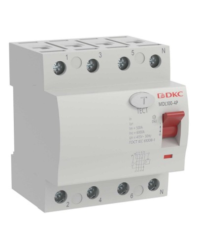 YON MAX MDL100 ВДТ, 4P, 30mA, 40A, АС (MDL100-4P2-40-AC). Автоматический выключатель дифференциальный (УЗО). ДКС в Артеме
