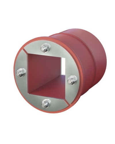Проходка круглая, нержавеющая, D200х70 мм с проемом 120х120 мм (DXF3126): Проходка круглая, нержавеющая, с проёмом в Артеме