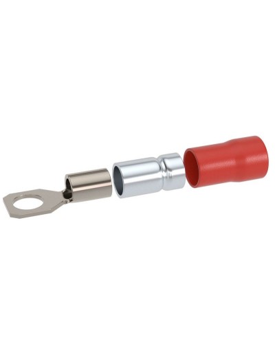 Наконечник НКИ 0,25-1,5 М4 (D4,3мм) с отверстием под винт (100 шт) (2A4P-DS-PVC). Наконечник с отверстием под винт и изолированным фланцем ПВХ, двойная гильза. ДКС в Артеме